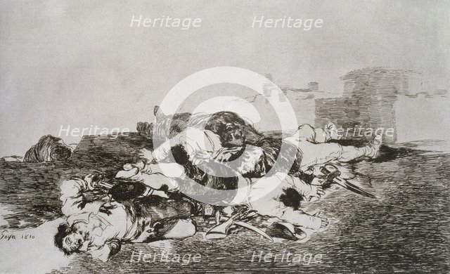 The Disasters of War, a series of etchings by Francisco de Goya (1746-1828), plate 22: 'Tanto y m…