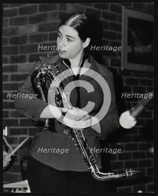 Saxophonist Allison Neale at The Fairway, Welwyn Garden City, Hertfordshire, 25 February 2001. Artist: Denis Williams