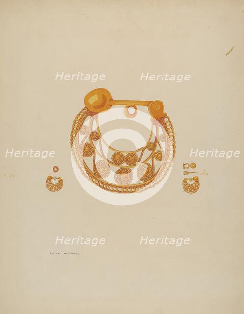 Earrings, c. 1937. Creator: Tulita Westfall.