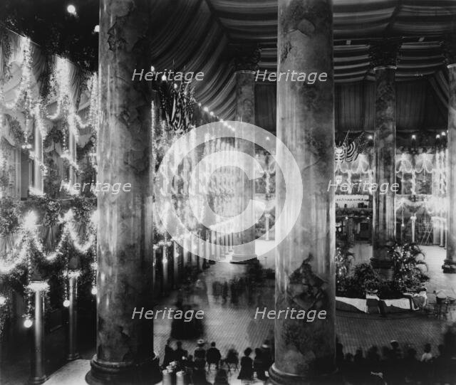 Inaugural decorations, McKinley inauguration, Pension Building, 1898. Creator: Frances Benjamin Johnston.