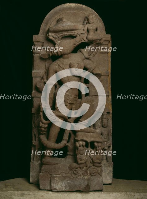 Boar Incarnation of God Vishnu (Varaha) Lifting the Earth Goddess Bhudevi, 11th century. Creator: Unknown.