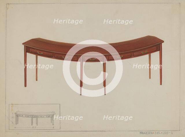 Circular Desk, c. 1936. Creator: Cornelius Frazier.