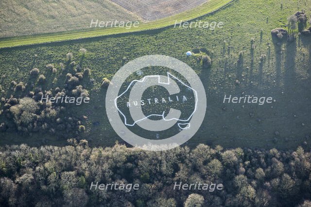 Outline chalk map of Australia, Wiltshire, 2019. Creator: Damian Grady.