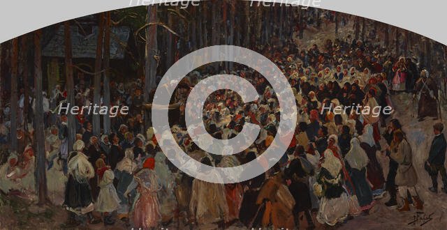 Sermon at the Church Fair at Kalwaria, 1906. Creator: Julian Falat.