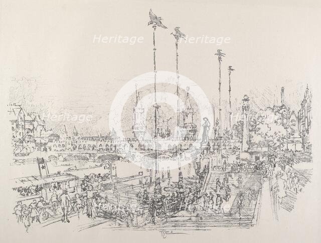 Oberbaum-Brucke, Berlin, 1921. Creator: Joseph Pennell.