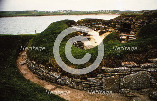 Neolithic Village of Skara Brae, Orkney, Scotland, 20th century. Artist: Unknown.