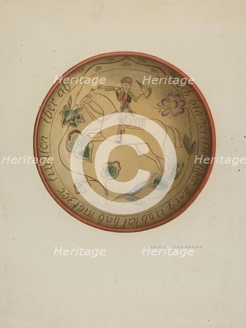 Pa. German Plate, 1937. Creator: Eugene Shellady.