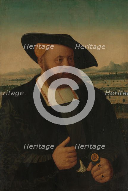 Portrait of a Man with a Moor's Head on His Signet Ring. Creator: Conrad Faber von Creuznach.
