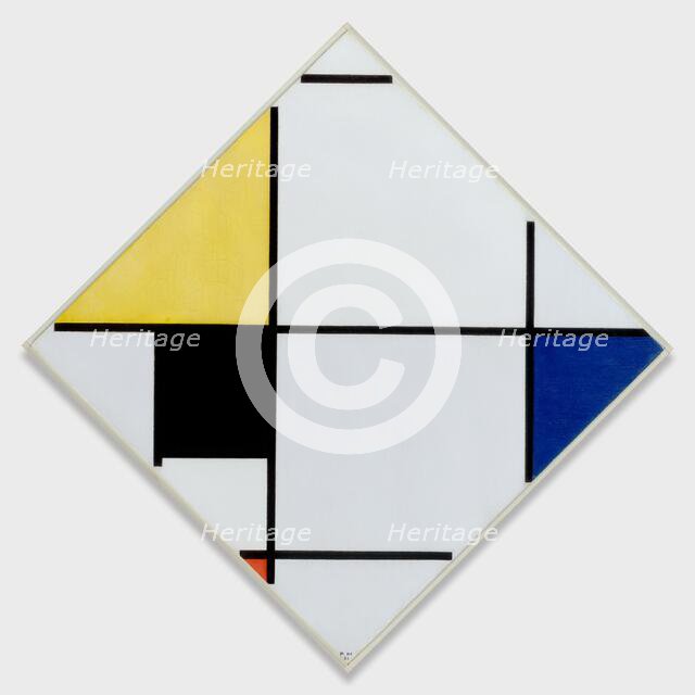 Lozenge Composition with Yellow, Black, Blue, Red, and Gray, 1921. Creator: Piet Mondrian.