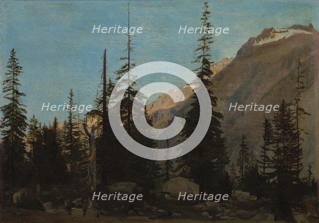 Alpine Landscape: The Handegg, Switzerland, 1850s. Creator: Jean-Léon Gérôme (French, 1824-1904).