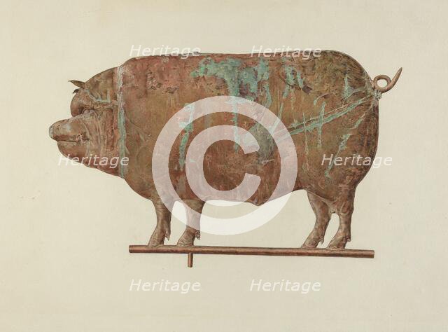 Pig Weather Vane, c. 1940. Creator: Marian Page.