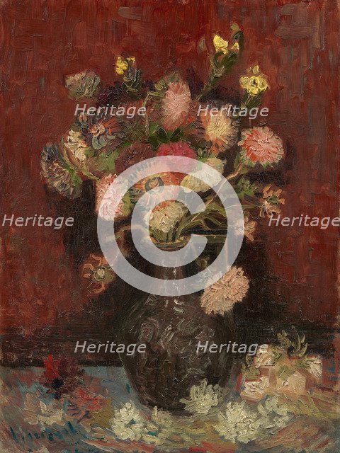 Vase with Chinese asters and gladioli, 1886. Artist: Gogh, Vincent, van (1853-1890)