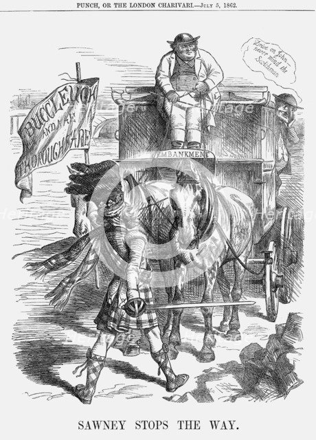 'Sawney Stops The Way', 1862. Creator: Unknown.