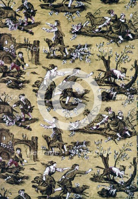 Au Loup! (Furnishing Fabric), France, 1783/89. Creator: Christophe-Philippe Oberkampf.