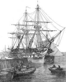 H.M. Screw Line-of-Battle Ship "Caesar", 90, at Portsmouth, 1854. Creator: Edward Duncan.