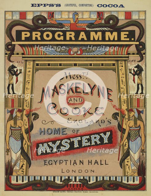 Messrs. Maskelyne and Cooke, England's Home of Mystery, Egyptian Hall, London, 1887.  Creator: Unknown.