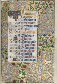 Book of Hours (Use of Rouen): fol. 1r, Elaborate Foliated Border, c. 1470. Creator: Master of the Geneva Latini (French, active Rouen, 1460-80).