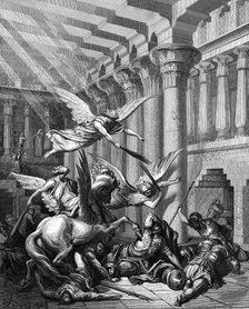Heliodorus attempting to take treasure from the Temple at Jerusalem, 1865-1866. Artist: Gustave Doré