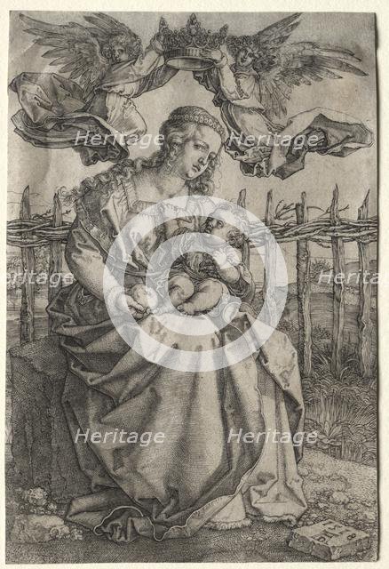 The Virgin Crowned by Two Angels, 1518. Creator: Albrecht Dürer (German, 1471-1528).