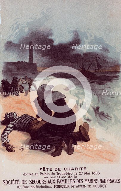 Affiche pour la "Fête de Charité", donnée au Trocadéro au bénéfice de la Société de secours..., c189 Creator: Jules Cheret.