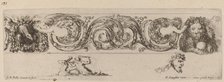 Ornamental Frieze with Eagle and Lion Engarlanded by Children, probably 1648. Creator: Stefano della Bella.