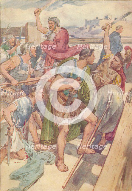 'Here it would be possible, he thought, to hold the enemy at bay', c1912 (1912). Artist: Unknown.