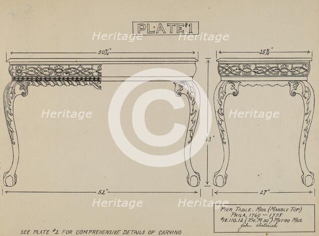 Pier Table, c. 1936. Creator: John Dieterich.