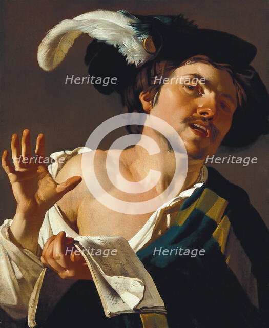 Young Man Singing, 1622. Creator: Dirck van Baburen.