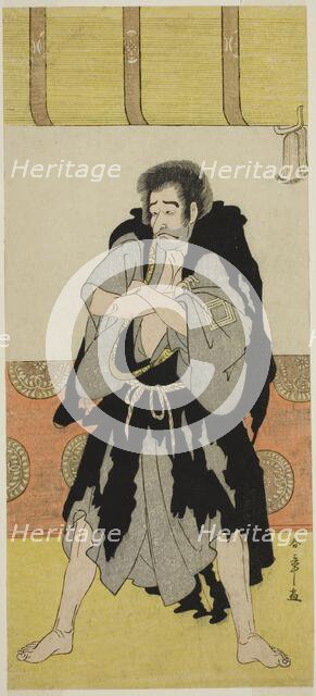 The Actor Ichikawa Danjuro V as the Monk Mongaku Disguised as Seizaemon Bozu in the..., c. 1784. Creator: Shunsho.