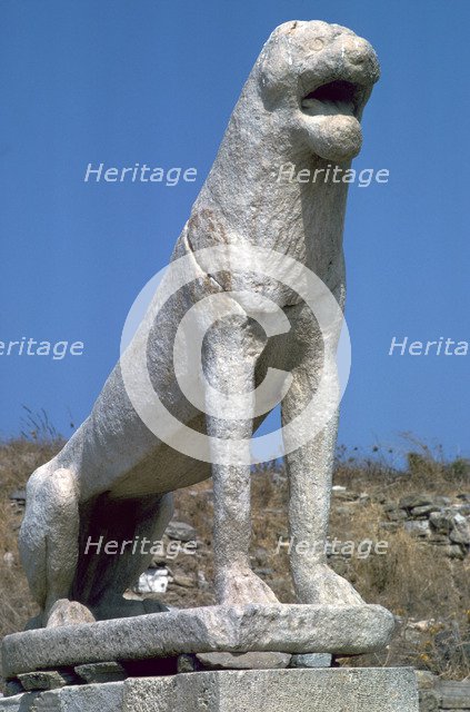 Marble lion at Delos in Greece, 7th century BC. Artist: Unknown