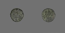 Coin Depicting a Parasol, 42-43, issued by Herod Agrippa I (37-43). Creator: Unknown.