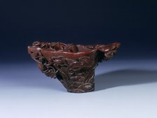 Rhino horn cup of flower shape, Kangxi period, Qing dynasty, China, 1662-1722. Artist: Unknown