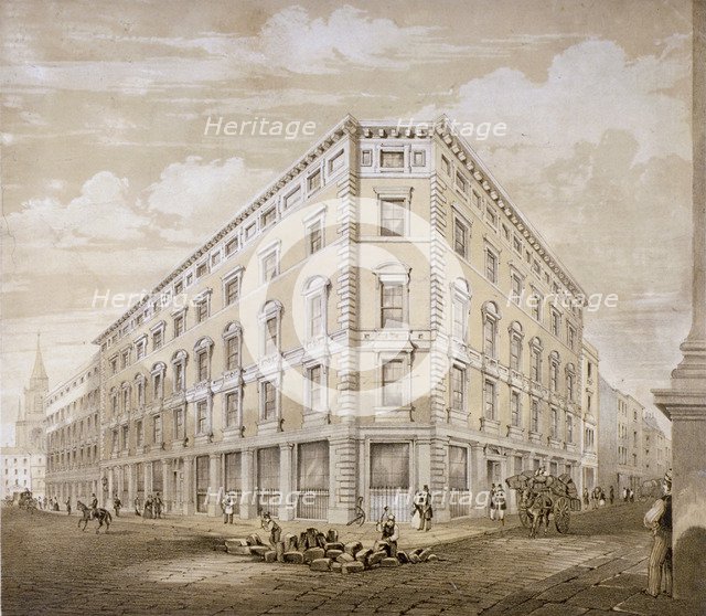 Gresham Street, City of London, 1840.                                                  Artist: Martin & Hood