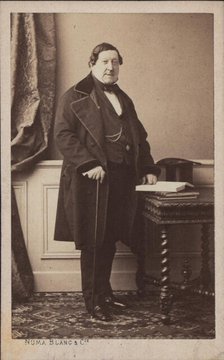 Portrait of the composer Gioachino Antonio Rossini (1792-1868), before 1868. Creator: Blanc, Numa (1816-1897).