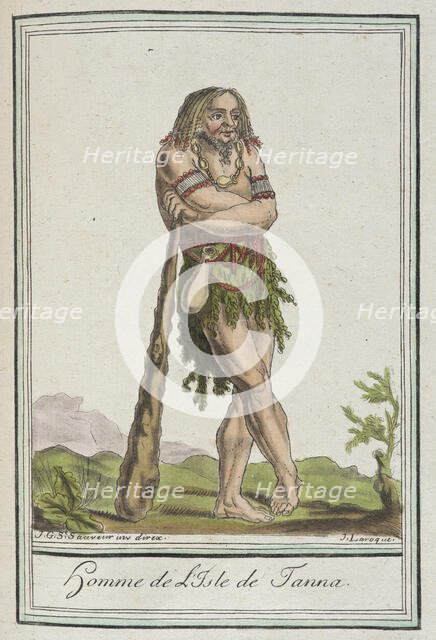 Costumes de Différents Pays, 'Homme de l'Isle de Tanna', c1797. Creators: Jacques Grasset de Saint-Sauveur, LF Labrousse.