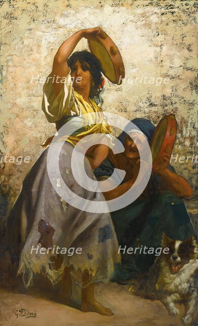Gypsy woman dancing the Zorongo, . Creator: Doré; Gustave (1832-1883).