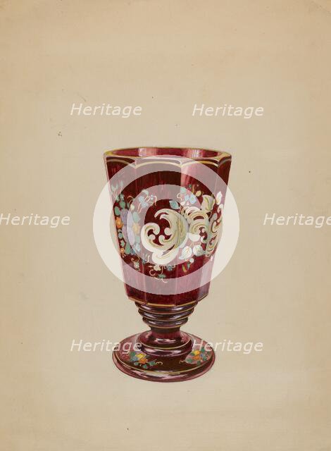 Vase (Ruby Glass), c. 1936. Creator: Ralph Atkinson.