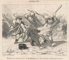 Membres de la société de secours du Dix-Décembre ..., 19th century. Creator: Honore Daumier.