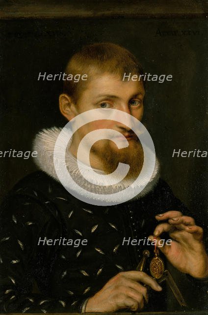 Portrait of a Man, Possibly an Architect or Geographer, 1597. Creator: Peter Paul Rubens.