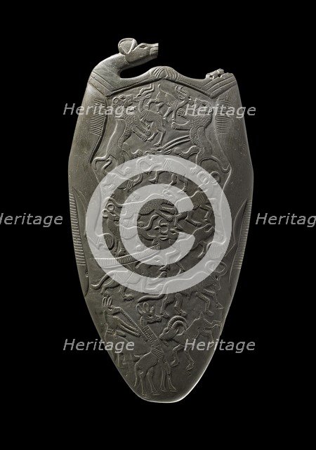 Siltstone palette (The Two Dog Palette), Predynastic - Early Dynastic,  c3300 - 3100 BC. Artist: Unknown.