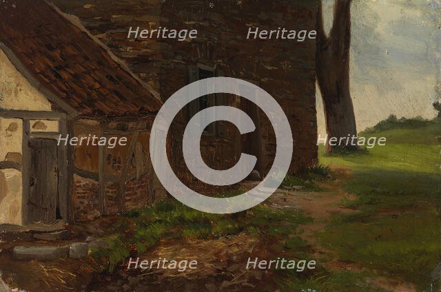 Buildings, exercise, 1854. Creator: Werner Holmberg.