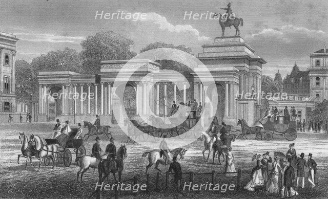 Entrance to Hyde Park, London, c1850 (1878). Artist: Unknown.