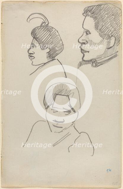 Tahitian Heads, c. 1891/1893. Creator: Paul Gauguin.