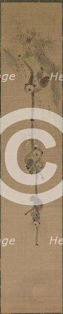 Monkeys Reaching for the Moon, 17th century. Creator: Kan? Tan'y? (Japanese, 1602-1674).