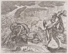 The deluge, figures being pulled from the water, ca. 1640-42. Creator: Pietro Testa.