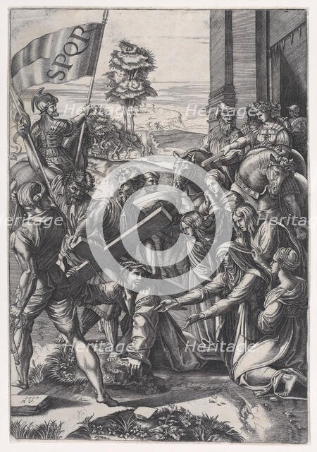 The Bearing of the Cross, 1517. Creator: Agostino Veneziano.