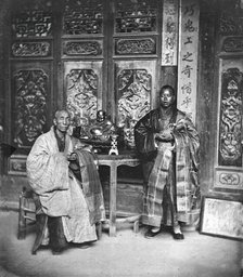 Fangguangyan monastery, Fujian province, China: two Buddhist priests, 1870-1871. Creator: John Thomson.