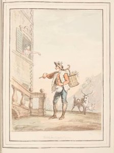 Milkman of Rome, leaf from 'A Collection of Dresses by David Allan Mostly from Nature', 1776. Creator: David Allan.