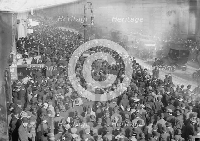 Card. Farley passing up Broadway, 1912. Creator: Bain News Service.