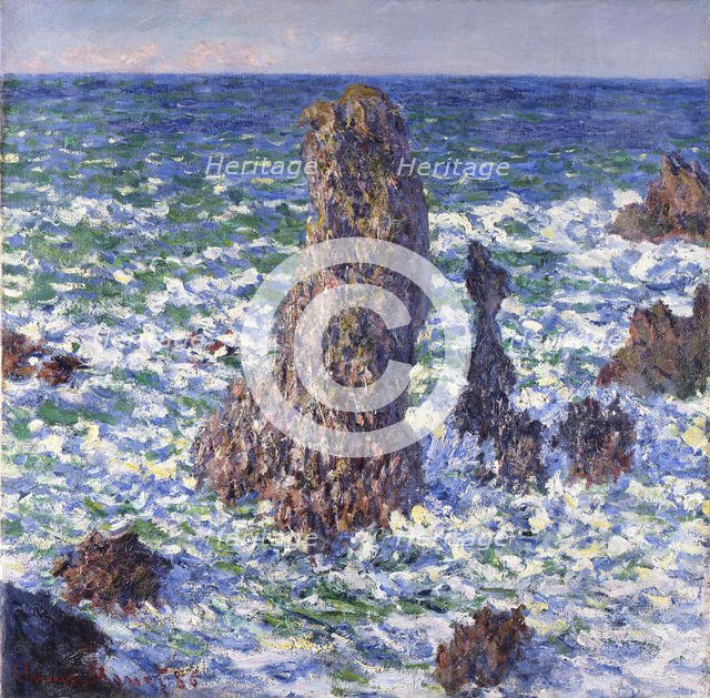 Les Pyramides de Port-Coton, effet de soleil , 1886. Creator: Monet, Claude (1840-1926).